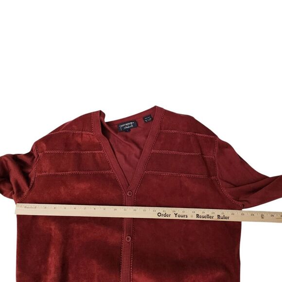 Givenchy For Chesa Cardigan Mens Large Red Silk Sweater Button Up V-Neck Vintage - Picture 8 of 9